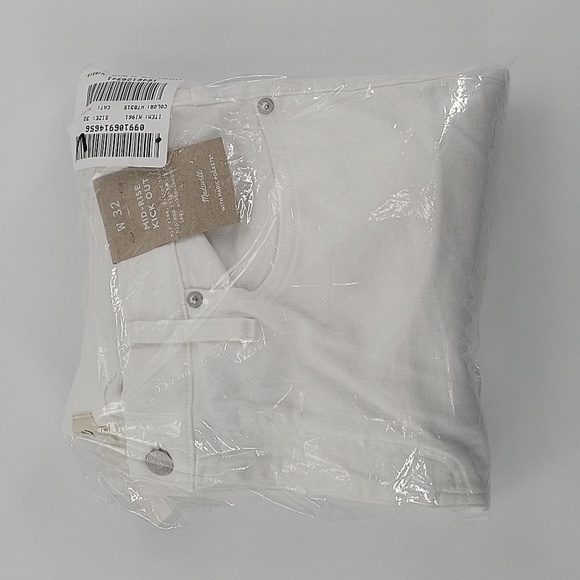 Madewell Kick Out Crop Jeans in Pure White size 32 NWT NI961 - Picture 13 of 13